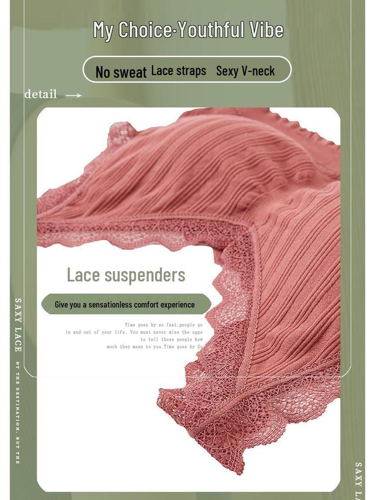 Best-Selling Lace V-Neck Spaghetti Strap Sports Bra for Women