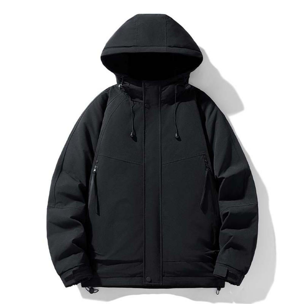 Новая уличная ветрозащитная и теплая утолщенная зимняя одежда с капюшоном, однотонная куртка-спецовка, пуховик