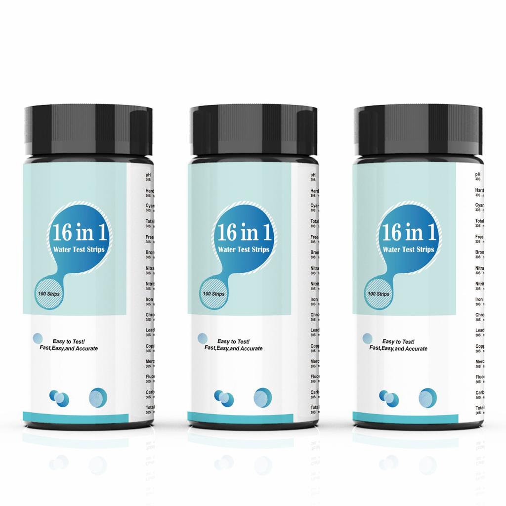 Наборы для тестирования питьевой воды 16 в 1 100 полосок Домашний тест качества воды Легкое тестирование водопроводной воды на жесткость и pH