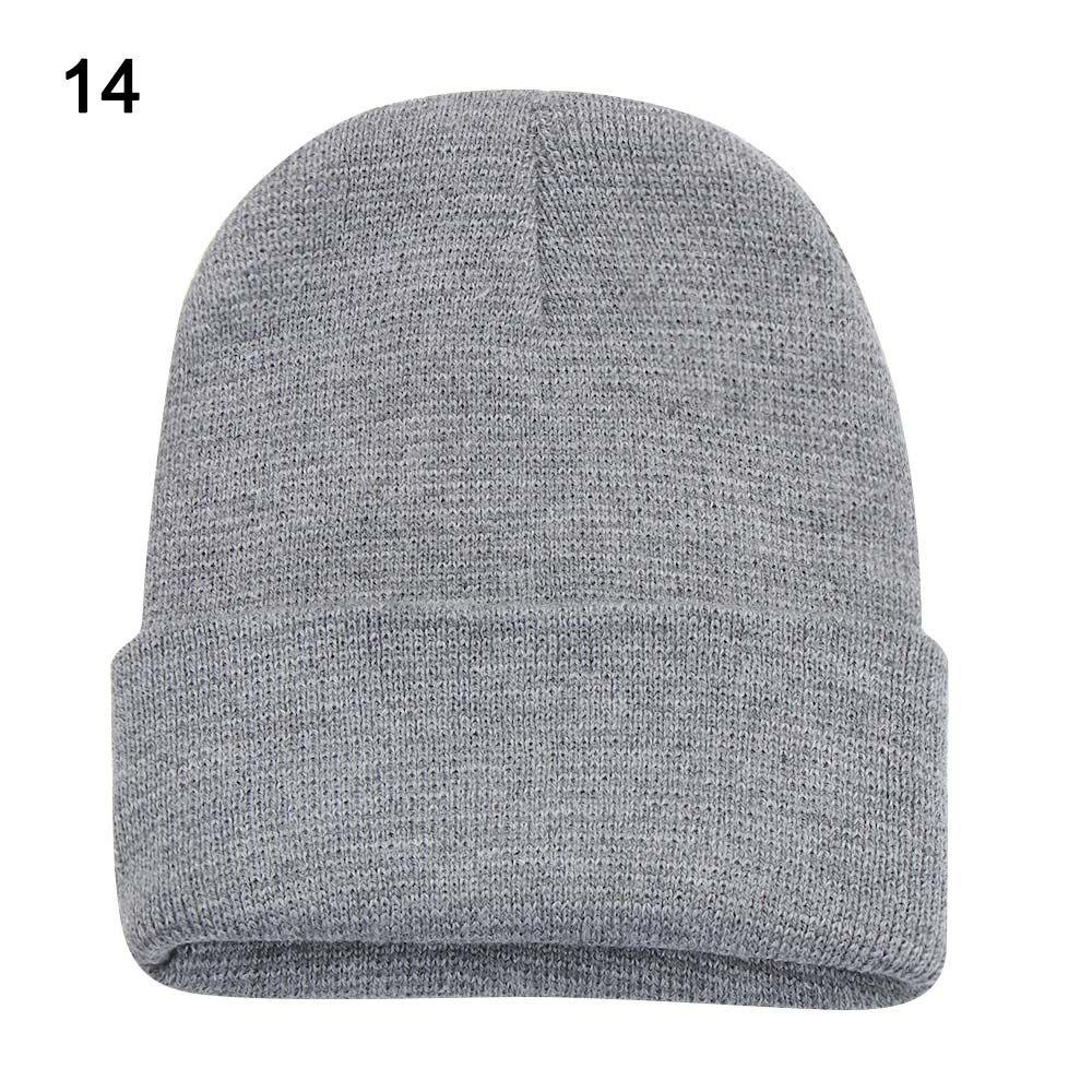 New Solid Cute Woman/Men Knitted Beanies Female Beanie Caps Winter Autumn Hats Warmer Bonnet