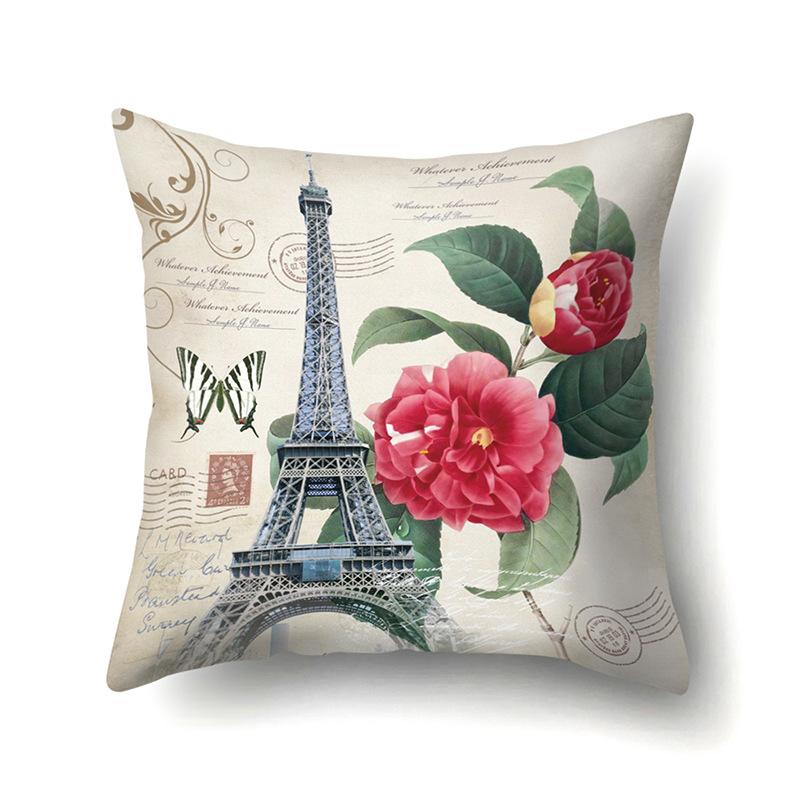 Полиэстеровая наволочка Автомобильная декорация Наволочка с ретро-принтом Чехол для поясничной подушки Чехол для подушки-башни Прикроватный чехол для подушки