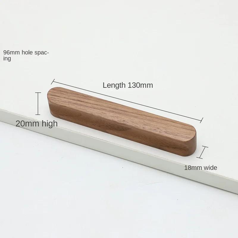 Solid Wood Cabinet Door Handle Retro Solid Wood Children's Room Style Cabinet Shoe Cabinet Drawer Single Hole Wooden Handle