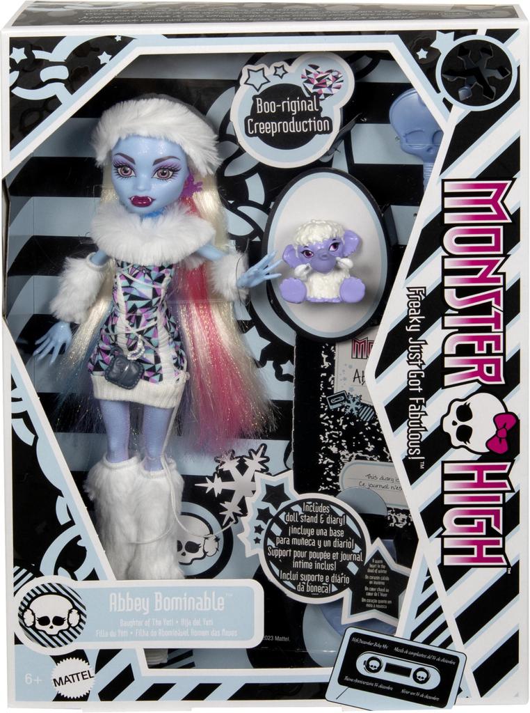 Monster high Кукла Эбби Боминейбл из оригинальной перевыпущенной серии с подставкой, дневником, питомцем и расческой