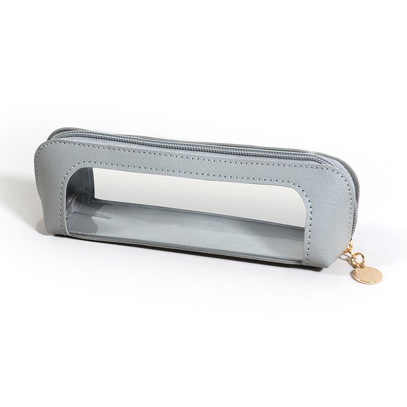 Портативная косметичка, сумка для косметики, карандашей, помады, кошелек с прозрачным окошком, женская, на молнии, элегантный кейс для макияжа