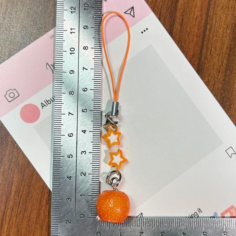 Fresh Fruit Bead Phone Strap Peeled Green Tangerine Food Toy Realistic Cute Cartoon 3D Pendant Accessory Bag Charm