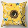 4Pcs Set, Sofa Pillowcase, Pear Flower And Sparrow Pillowcase, 17.7" * 17.7", Single-Sided Print, Home Decoration, Sofa Waist Pi