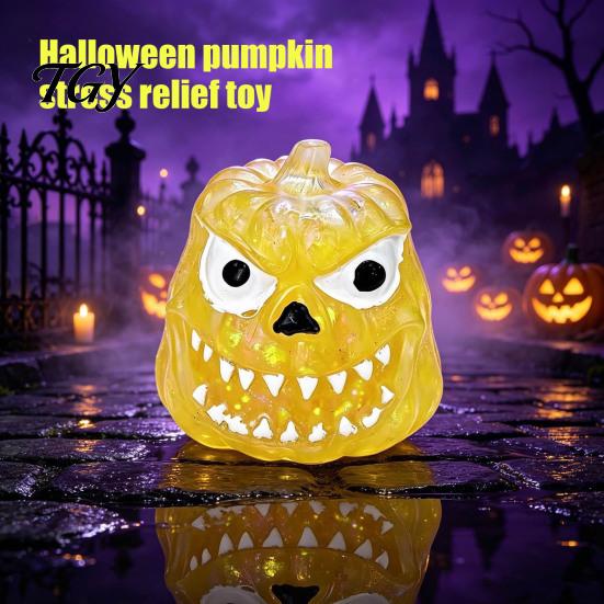 Durable Pinchable Stress Ball Pumpkin Grimace Squeeze Toy for Relief, Soft TPR Sensory Fidget Elastic Reliever Adults Children, Portable Pinch