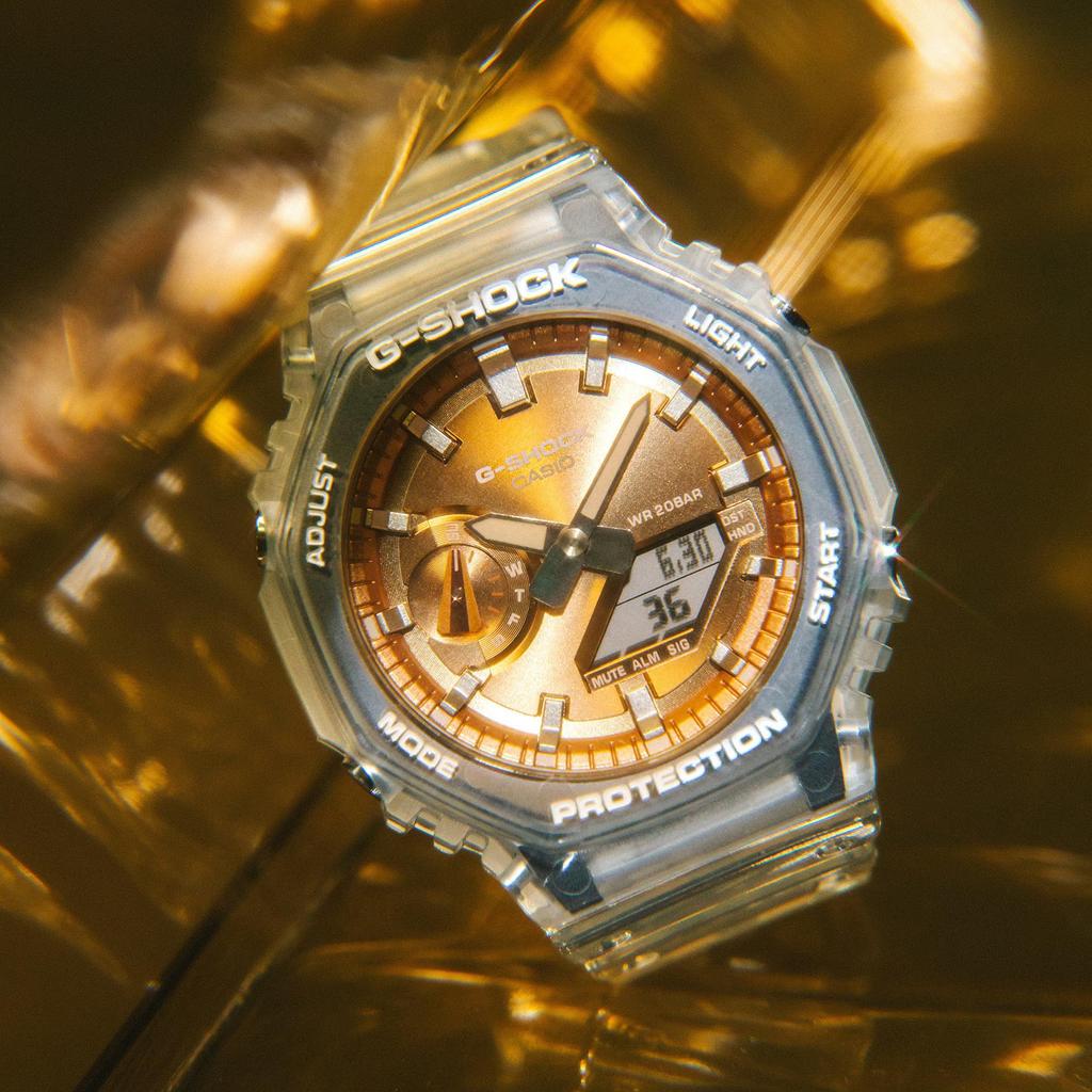 Casio GA-2100BM-7A5ER Мужские Аналогово-Цифровые Кварцевые Часы Пластиковый Ремешок