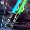 Colorful Glowing Sword Toys Laser Sword Lightsaber Red and Blue Double Saber Telescopic Music Cosplay Cool Flashing Children Toy