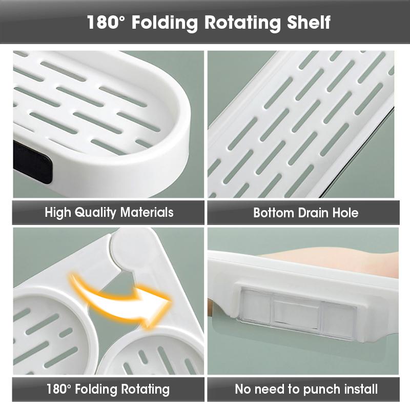 Punch-Free Bathroom Shelves Revolving Shelf Corner Storage Rack For Makeup Home Storage Organizer Bathroom Accessories Set