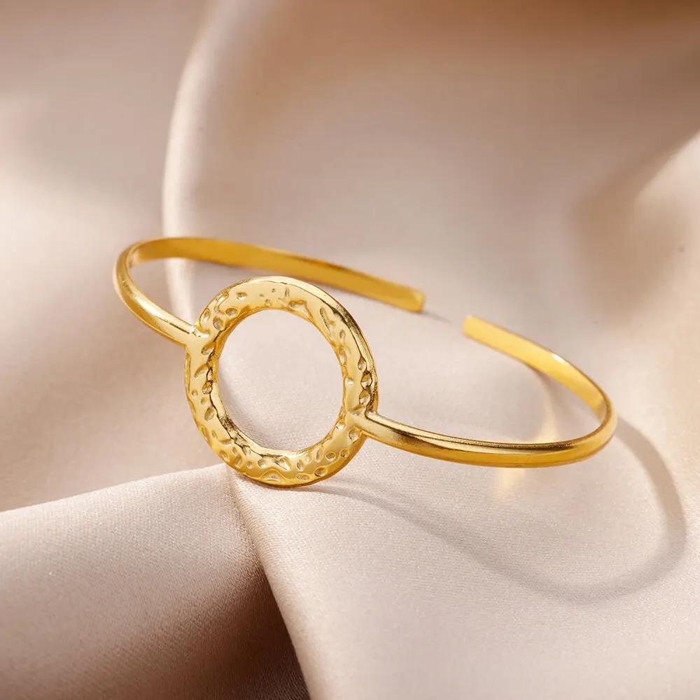 Египетский циркон Браслеты египетской царицы Нефертити для женщин Золотистый браслет-манжета из нержавеющей стали Винтажный регулируемый браслет