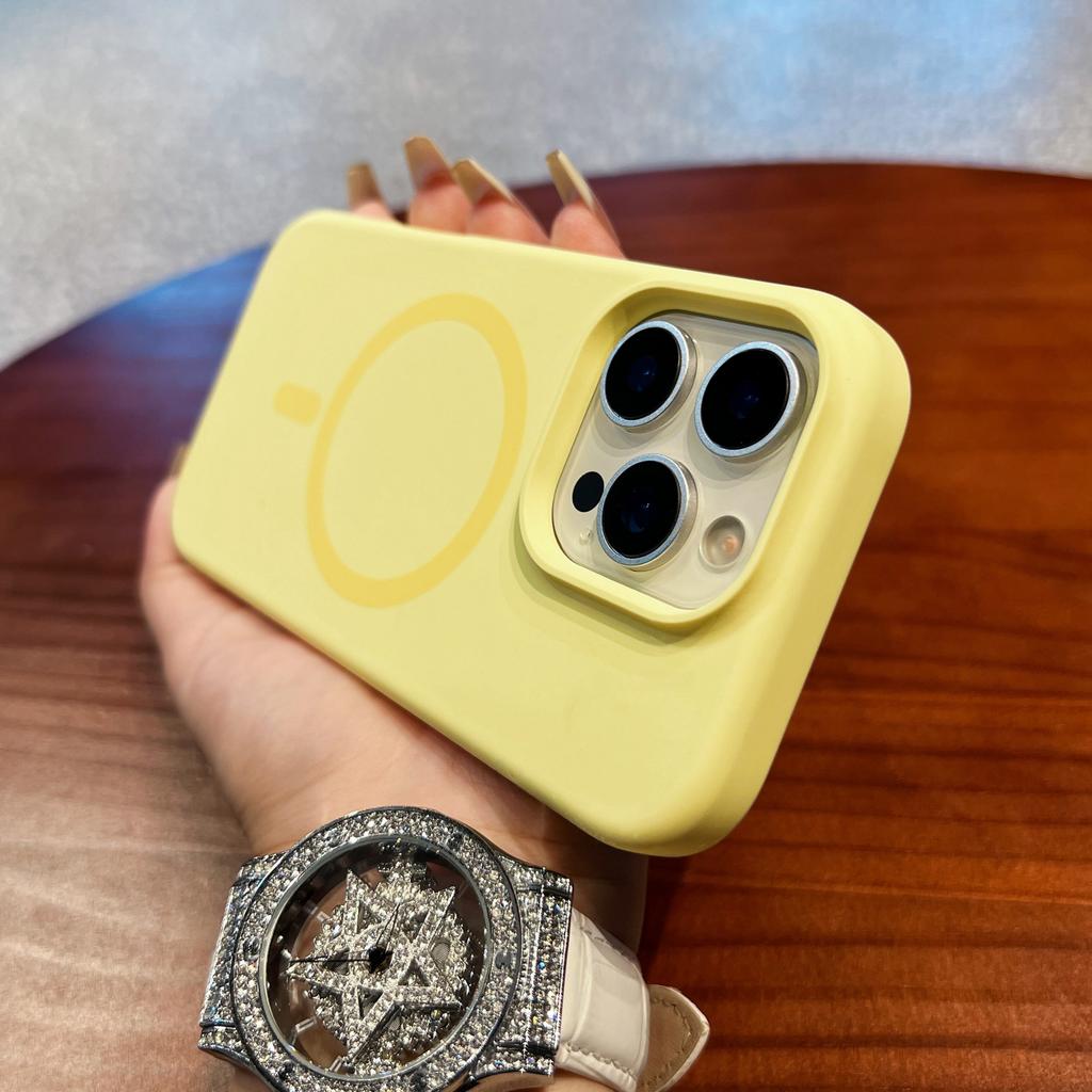 For iPhone 16 Pro Max Case Compatible with MagSafe Liquid Silicone+PC Anti-Scratch Phone Cover