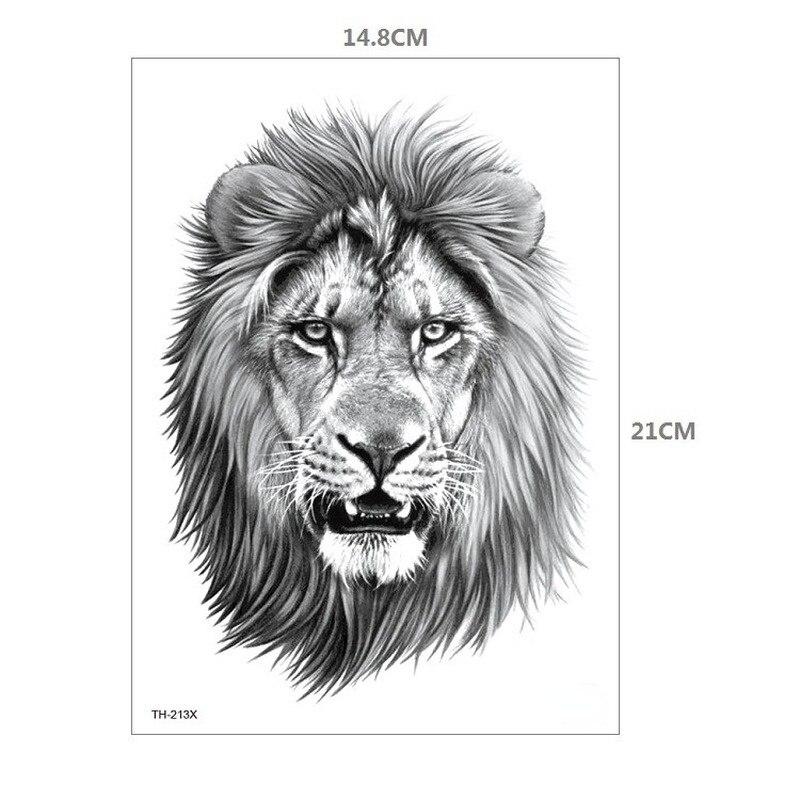 Водостойкая временная татуировка-наклейка Тигр Лев с животным узором на половину руки большой размер переноса воды боди-арт поддельные татуировки для мужчин и женщин