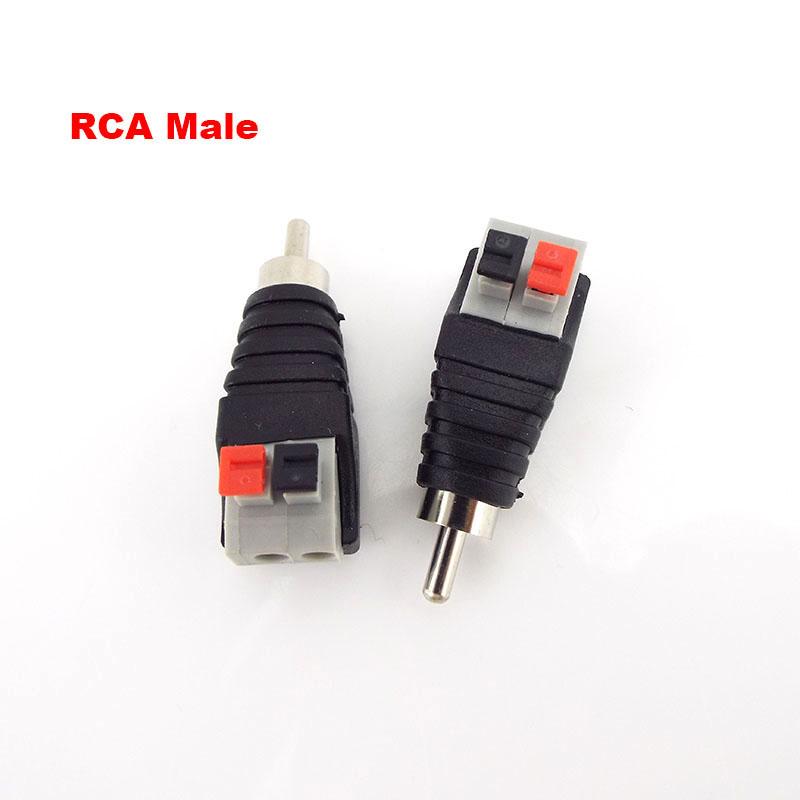 Штекер постоянного тока A/V кабель для аудио RCA штекер женский M/F разъем адаптера Jack Quick Plug динамик провод пресс-клемма для видеонаблюдения
