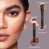 HOT Sale 1PCS Double-headed U-shaped Nose Shadow Loose Powder Brush Double-headed Portable Highlight Brush Foundation Concealer Makeup Tool