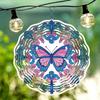 Metal Wind Spinner with Butterfly Floral Design Outdoor Garden Decor for Patio Yard Balcony No Electricity Needed Durable Hanging Art