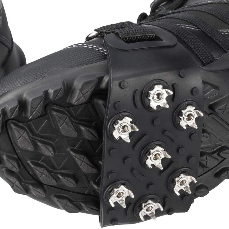 1 Pair Silicone Seven Teeth Ice Claws Outdoor Climbing Non-slip Adjustable Snow Grips Gripper Spikes