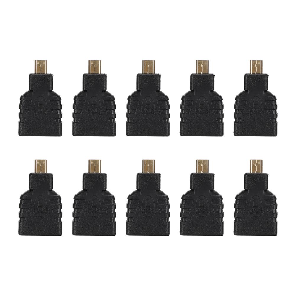 10 шт. Черный ABS Микро HDMI на HDMI Адаптер-разъем Поддержка 1080P для Raspberry Pi 4B