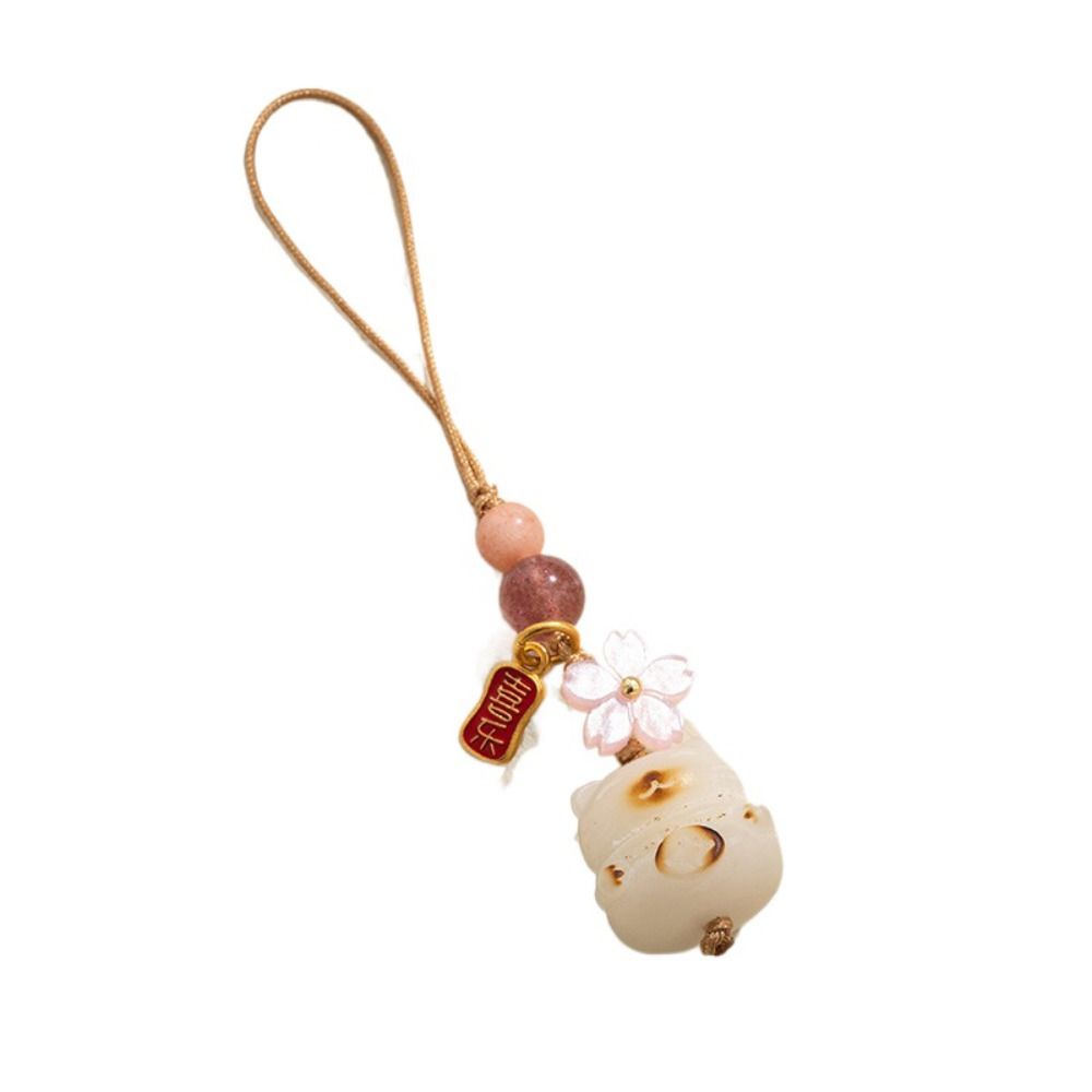 Chinese Style Lucky Bodhi Root Keychain Resin Cat's Paw Pendant Personality Car Key