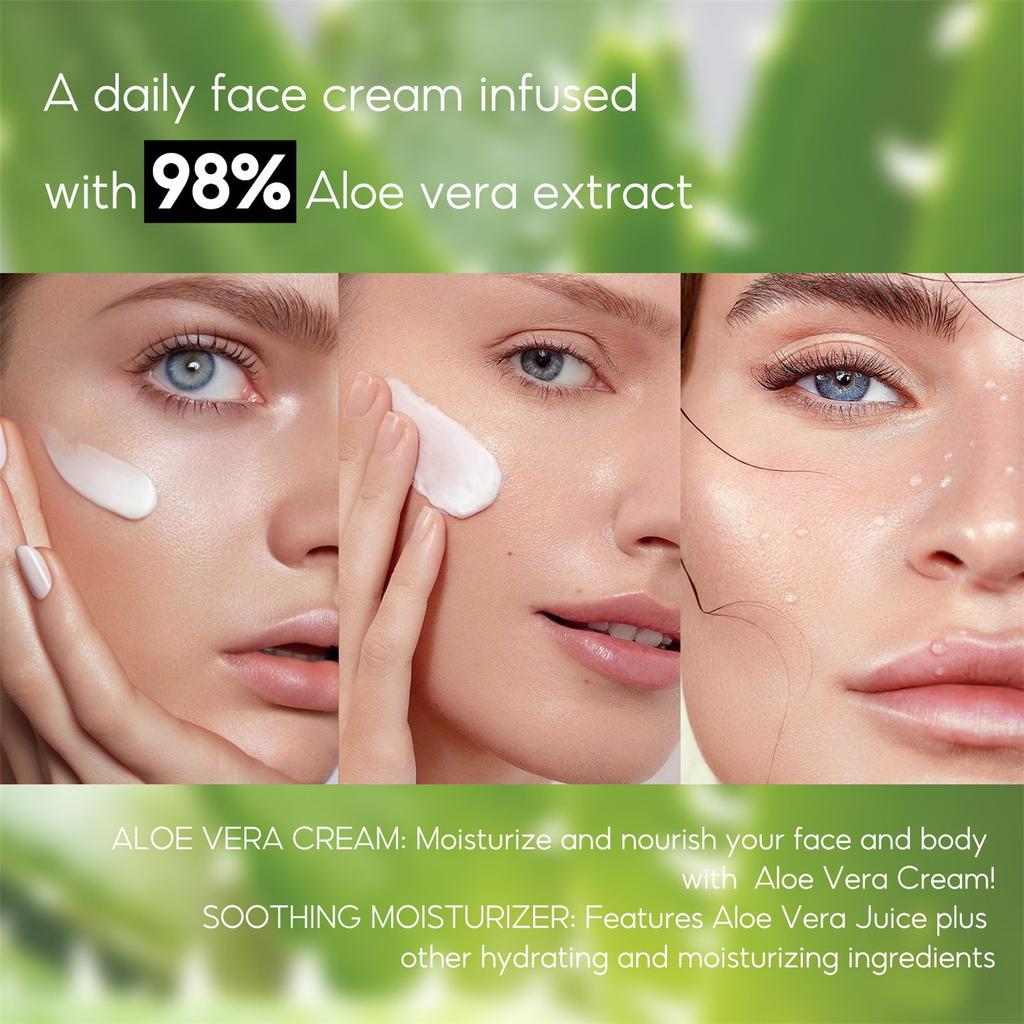 Soothing Aloe Face Cream 24 Hours Hydrates For Sensitive Skin 50ml