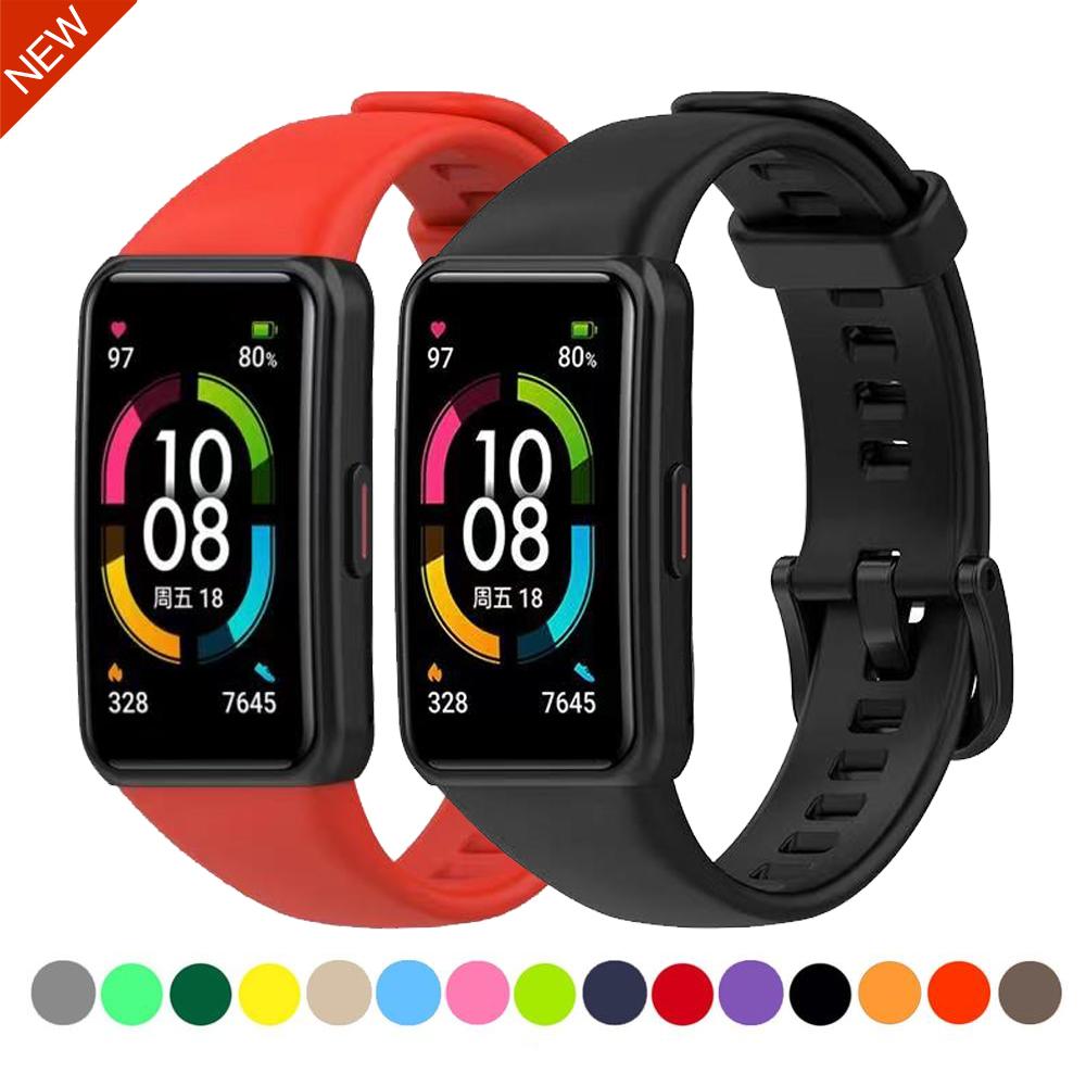 Силиконовый ремешок Совместим с Huawei Band 6/Honor Band 6 Оригинальный сменный ремешок для умного браслета Huawei Band 6