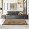 Tapis salon à poils longs toucher laineux beige 190x200