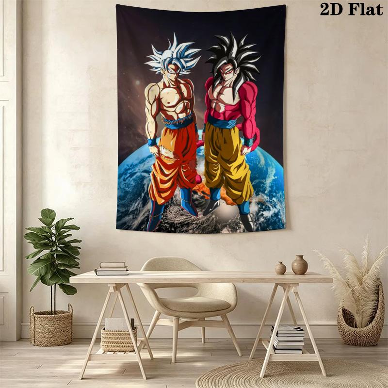 Super Saiyan God Goku Vegeta Tapestry Background Cloth Fashion Print Atmospheric Background Cloth Background Wall Hanging Cloth Work Of Art