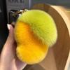 Милый сладкий манго настоящий мех кролика рекс брелок плюшевый мяч игрушка женская сумка подвеска украшения автомобиль брелок металлическое кольцо кулон подарок для девочек