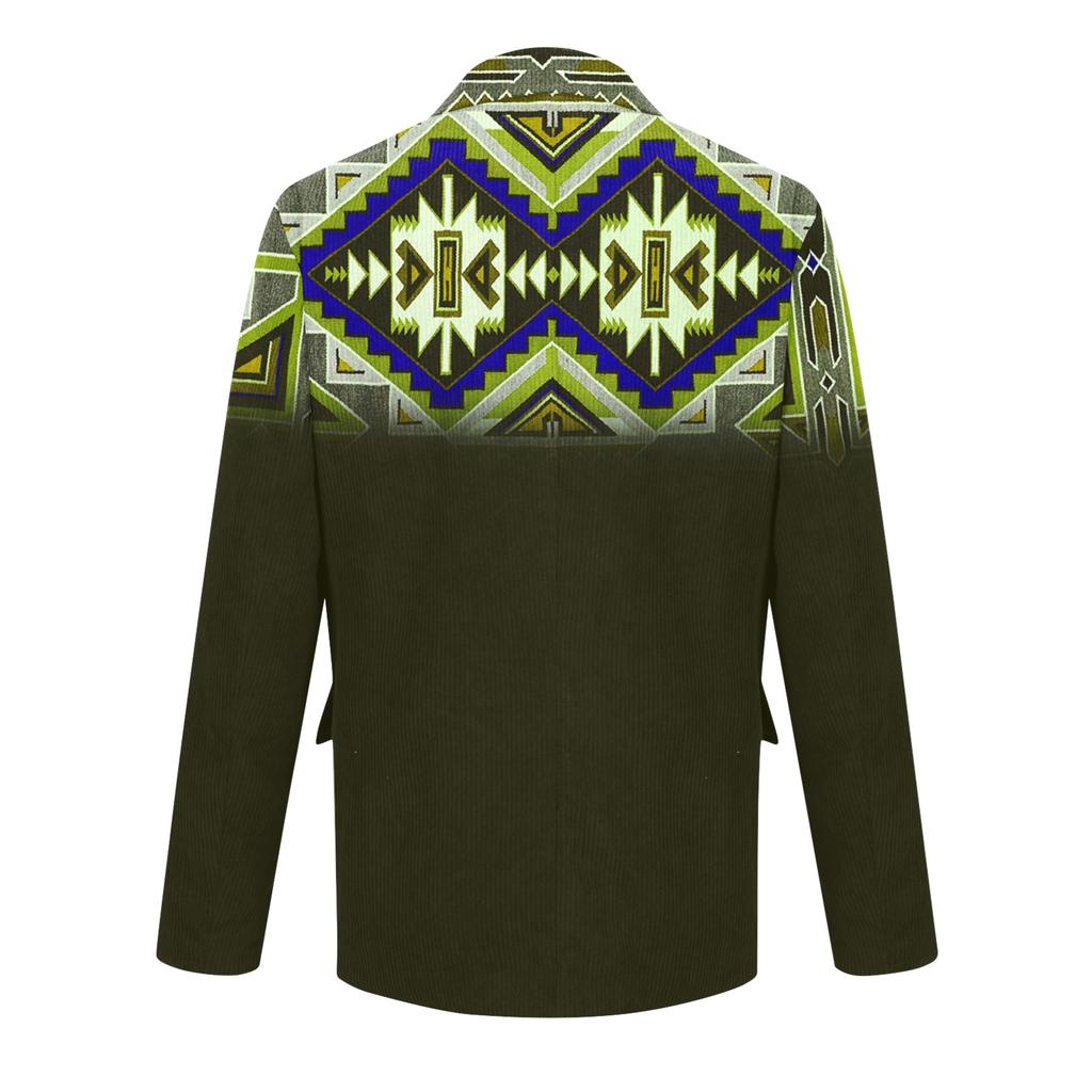 Мужской вельветовый теплый пиджак-кардиган с принтом и карманами, мужской повседневный костюм