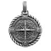 [R7452] - Silver Pendant 'Vikings' Aged Silver - 25 Mm (compass)