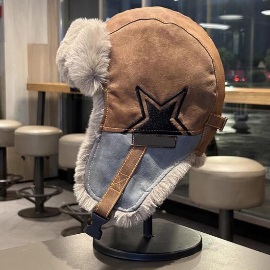 Шапка Лей Фэн с регулируемой плюшевой подкладкой, всесторонняя тепловая защита, шапка с защитой ушей, ветрозащитная, водоотталкивающая, зимняя шапка