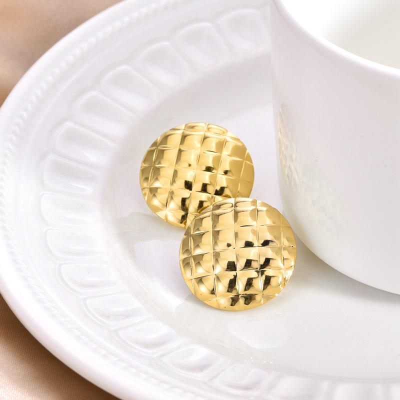 Серьги-пусеты из высококачественной золотистой нержавеющей стали для женщин - Идеально подходят для поездок на работу