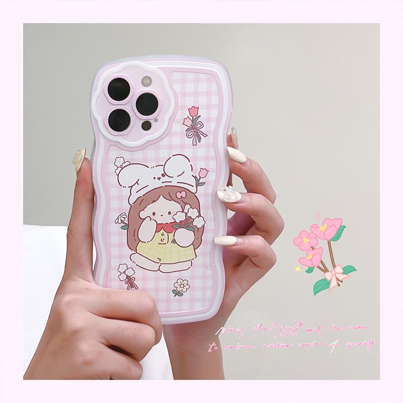 Силиконовый чехол Zhitai Flower Hole Wave для iPhone 12/13/14 Pro/Max, мультяшный дизайн