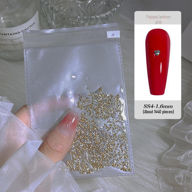 Смешанные чешские мини-стразы для ногтей - 1440 шт. маленьких круглых бриллиантов с заостренным основанием