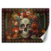 Wallpaper Colorful Skull with Flowers