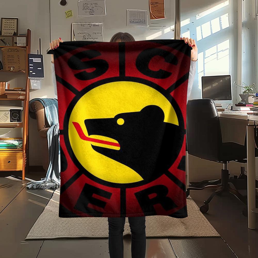 1PC SC Bern Hockey Team Print Flannel Blanket, High quality Comfortable for All Seasons, Home Decor, Warmth and Comfort, Perfect for Christmas Gifts