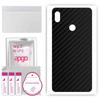 apgo Protective Skin Sticker for the Back Compatible with Tecno Pop 3, Wrap Film, Foil, Vinyl - Pattern Carbon Black