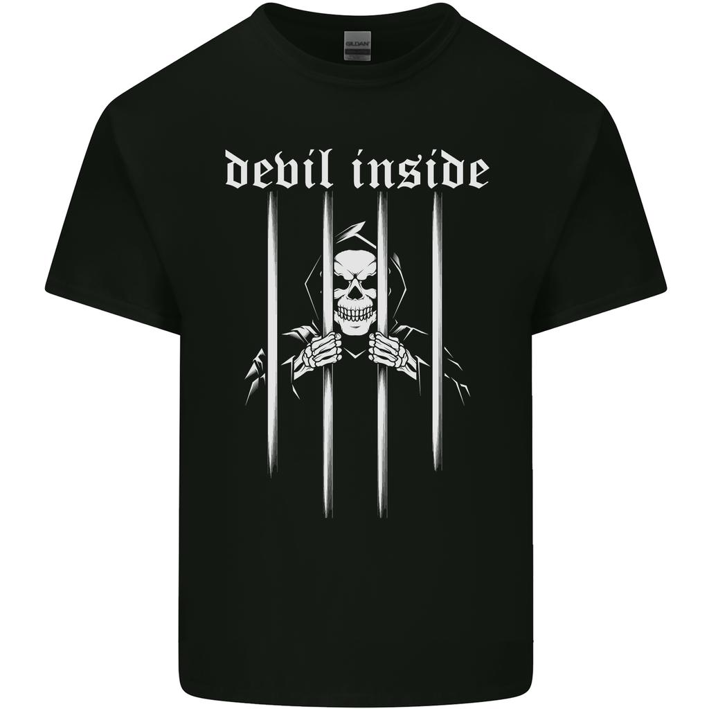Devil Inside Grim Reaper Satan Skull Gothic Unisexs Light Cotton TShirt