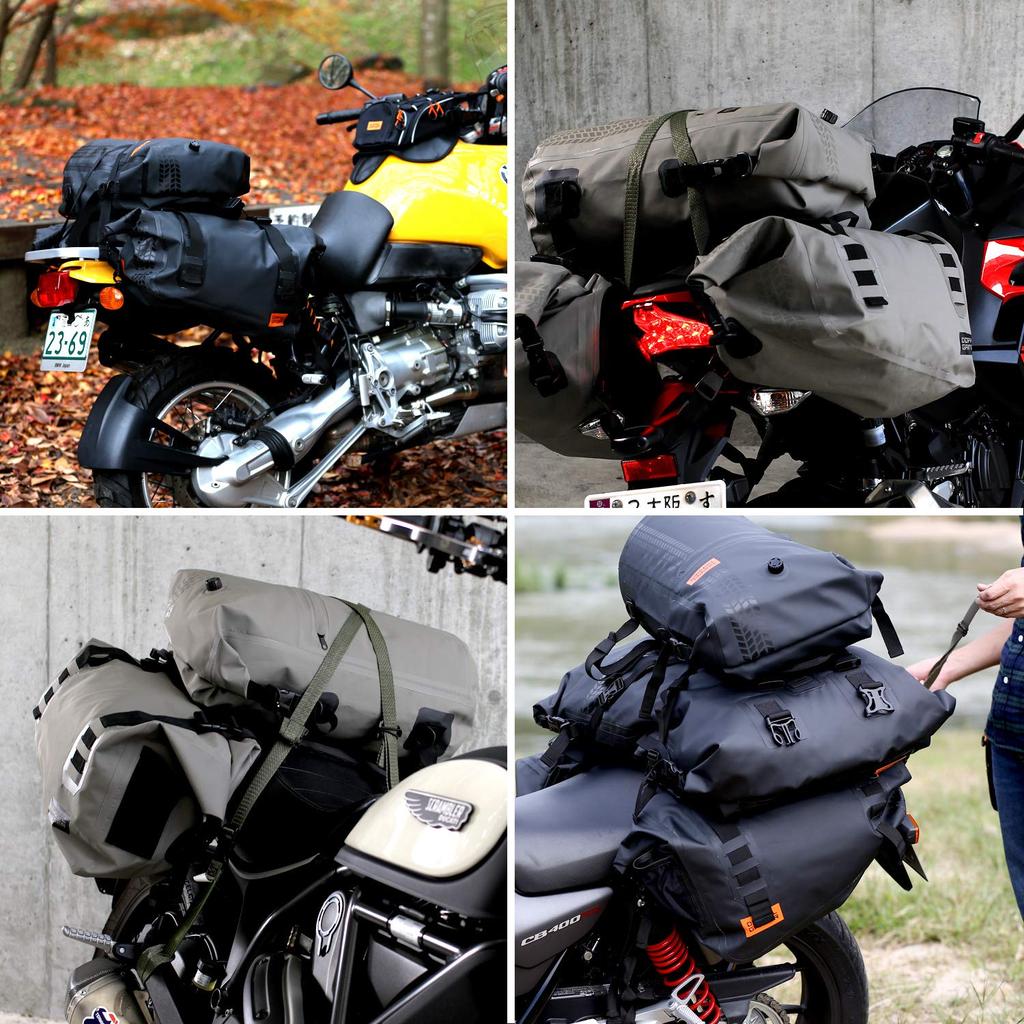 DOPPELGANGER Tarpaulin Daypack and Doubles As a Seat Bag for Camping and 20L Motorcycle Tarpaulin Bag Detachable Shoulder Roll Air and for Secure W30