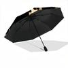 1pc Leopard Bow Automatic Folding Umbrella, 8-Rib Durable Iron Frame, Compact Travel Umbrella for Women & Men 050