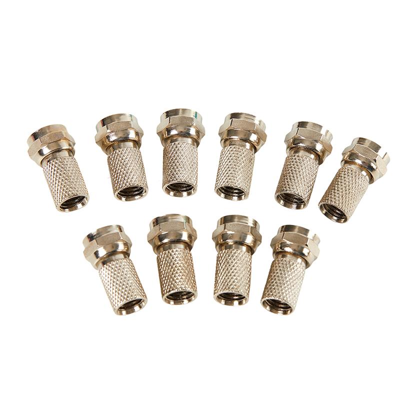 10 шт. Металлические скручивающиеся вилки коаксиального кабеля Rg6 F-типа для спутникового телевидения