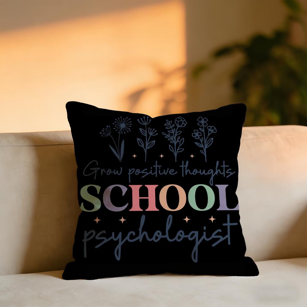 Retro Script Vintage Cushion Cover Cozy Velvet Throw PillowSoft Warm Cushion For Sofa Bed