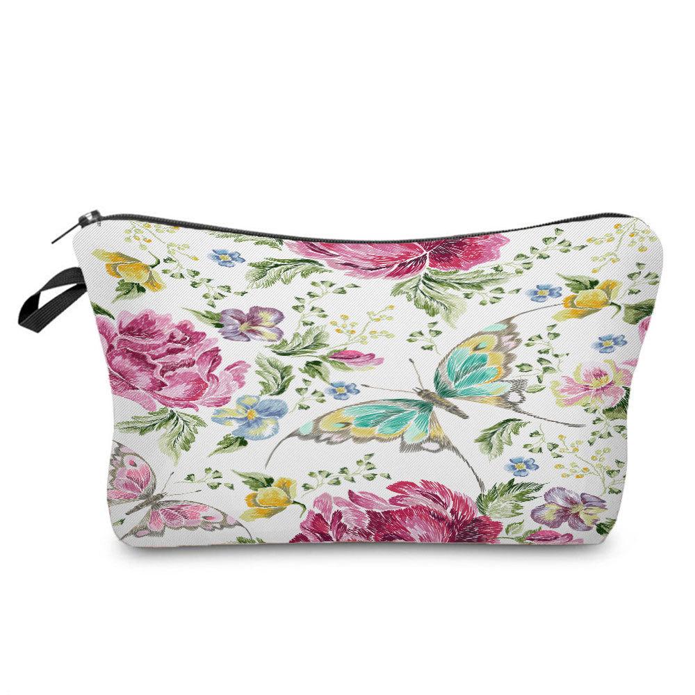 Women Butterfly Print Cosmetic Bag Toiletries Organize Travel Storage Case 6706