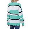 Women's pullover sweater European and American women's clothing autumn and winter new V-neck contrasting color splicing loose fashion sweater M628