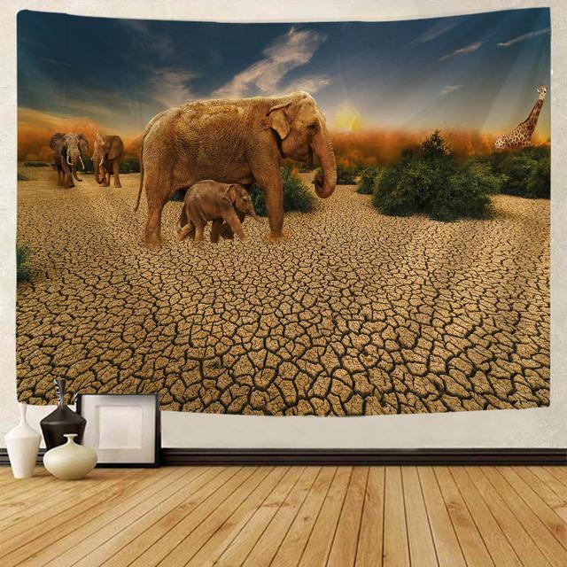 Лошадь искусство пейзаж гобелен настенный геометрический гобелен в стиле хиппи домашний декор комнаты эстетическое украшение