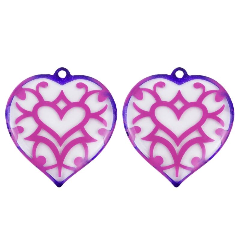 Beautiful Earrings Necklaces Keychains Pendant Mold Flexible Heart Shape Pendant Silicone Mold for Jewelry Studios