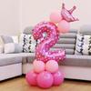 Happy Birthday Balloons Kids 1 2 3 Years Birthday Decoration Pink Blue Number Foil Ballons It's A Boy Girl Baby Shower Party MIT
