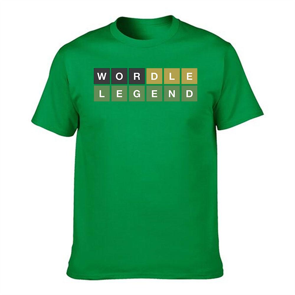 Unisexs Cotton Short Sleeve Tshirt With Wordle Legend Print Casual Crewneck Tee For Daily Wear Game Lover Gift Top