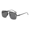 New sunglasses men's and women's big face thin square driving glasses UV protection trend half frame sunglasses