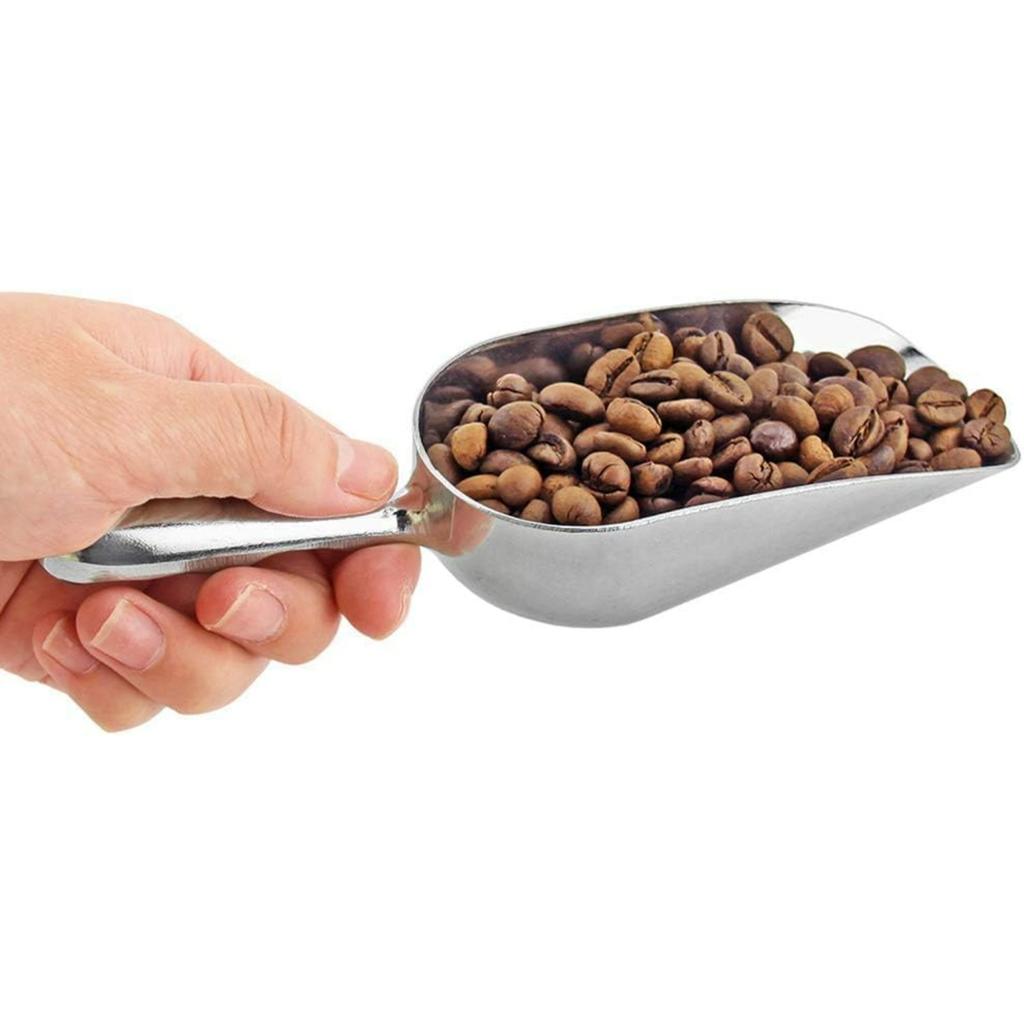 Ice Cube Endurance Scoop, Cast Aluminum Shovel Scoops Kitchen Utility Scoops Set Contoured Handle,Ideal for Ice Cube Coffee Bean Food Rust Free